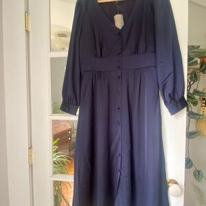 J. Crew Deep Blue Long Sleeve Dress